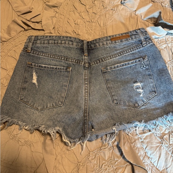 Articles Of Society Blue Distressed Jean Shorts - Picture 2 of 5